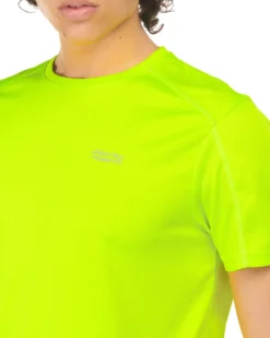 WAIKIKI RUN - T shirt da running giallo fluo in meh traspirante