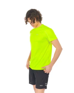 WAIKIKI RUN - T shirt da running giallo fluo in meh traspirante