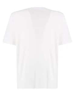 WAIKIKI RUN - T-SHIRT MEZZA MANICA BIANCA CON DETTAGLI A RIGHE CELESTI DA UOMO - NETTUNO