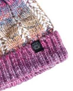 WAMPUM - Cappello multicolor a maglia con pon pon e interno rifinito in pile