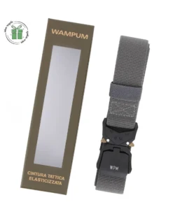 WAMPUM - Cintura tattica elasticizzata grigia da uomo con scatola