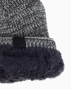 WAMPUM - Cuffia grigia con interno rifinito in pelliccia