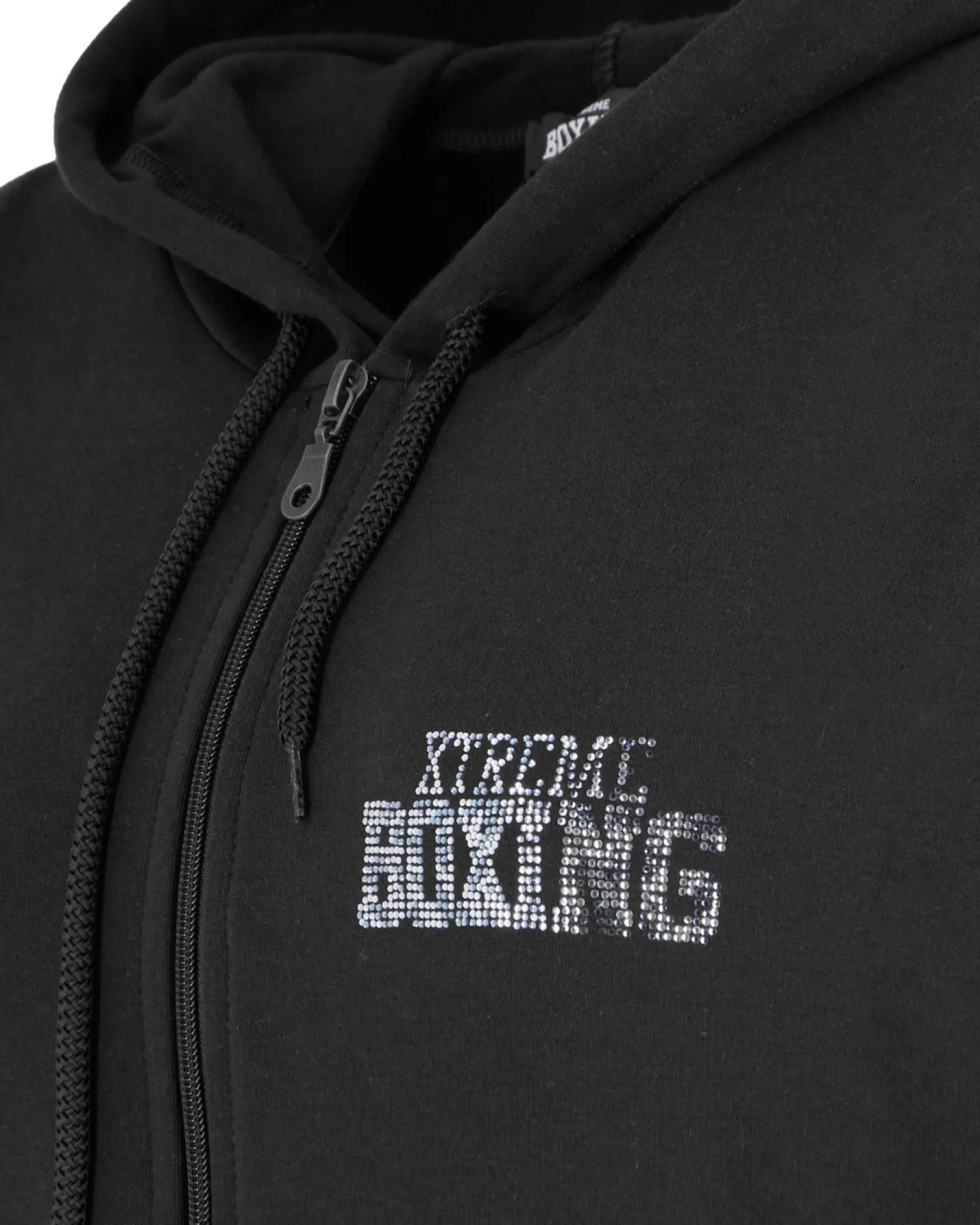 XTREME BOXING - FELPA NERA DA DONNA CON ZIP E CAPPUCCIO