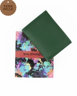 YOU YOUNG COVERI - Portafoglio verde in VERA PELLE da donna