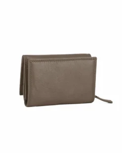 YOU YOUNG COVERI - Portafoglio taupe in VERA PELLE con patta e tasca portamonete